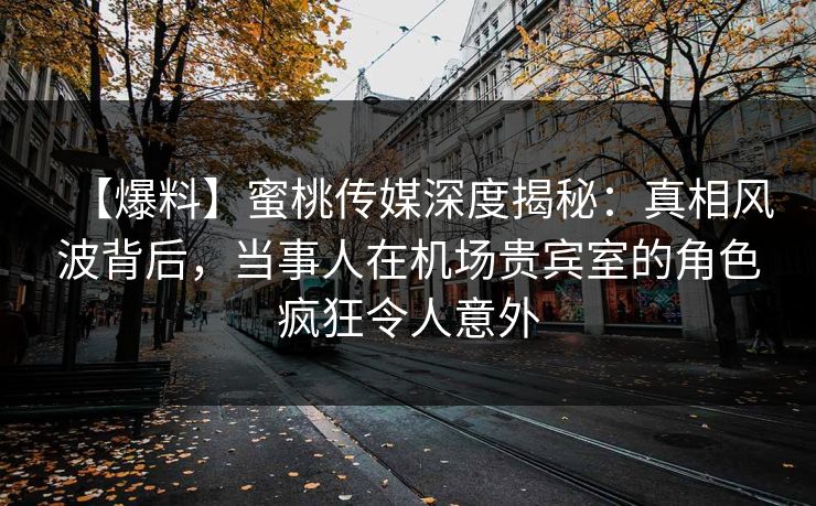 【爆料】蜜桃传媒深度揭秘:真相风波背后,当事人在机场贵宾室的角色疯狂令人意外 【爆料】蜜桃传媒深度揭秘:真相风波背后,当事人在机场贵宾室的角色疯狂令人意外